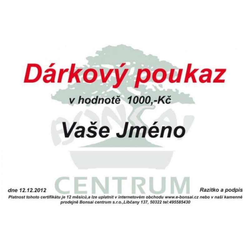 Darčekový poukaz 1 000 Sk