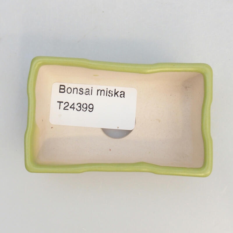 Keramická bonsai miska 7,5 x 4 x 3 cm, farba zelená