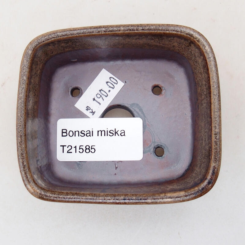 Keramická bonsai miska 7,5 x 7 x 3 cm, farba hnedá