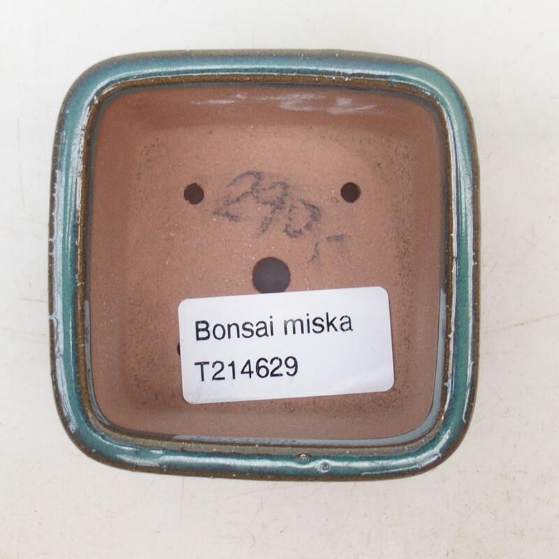 Keramická bonsai miska 7 x 7 x 4 cm, farba zelená