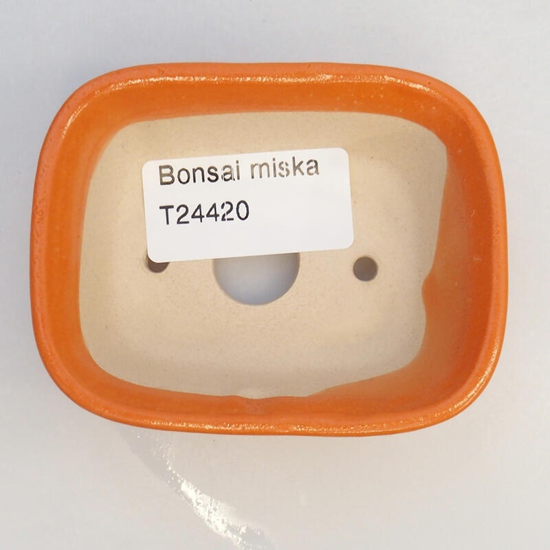 Keramická bonsai miska 8 x 6 x 3 cm, farba oranžová