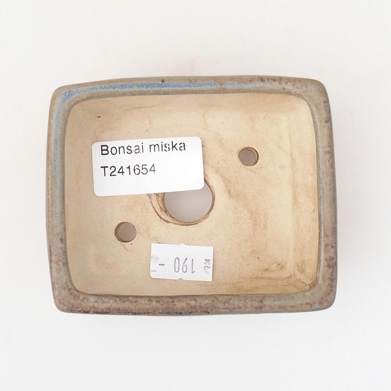 Keramická bonsai miska 9 x 7,5 x 3,5 cm, farba modrošedá