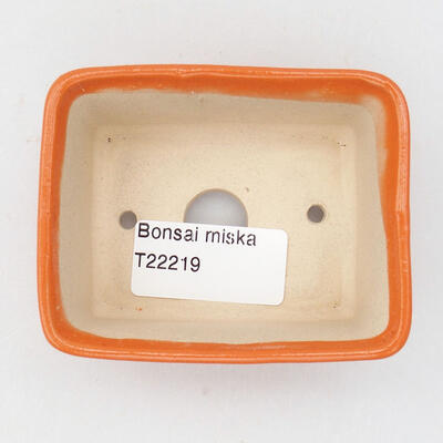 Keramická bonsai miska 8 x 6,5 x 3,5 cm, farba oranžová - 2