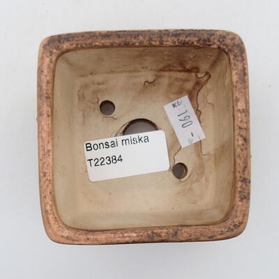 Keramická bonsai miska 8 x 8 x 5,5 cm, farba ružová - 3