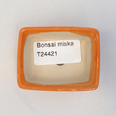 Keramická bonsai miska 6 x 4,5 x 2,5 cm, farba oranžová - 3