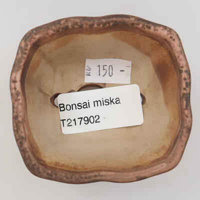 Keramická bonsai miska 7 x 6,5 x 3,5 cm, farba ružová - 3