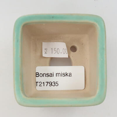 Keramická bonsai miska 6,5 x 6,5 x 4 cm, farba zelená - 3