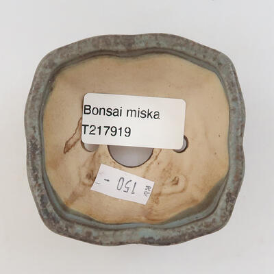 Keramická bonsai miska 7,5 x 7 x 4 cm, farba modrá - 3